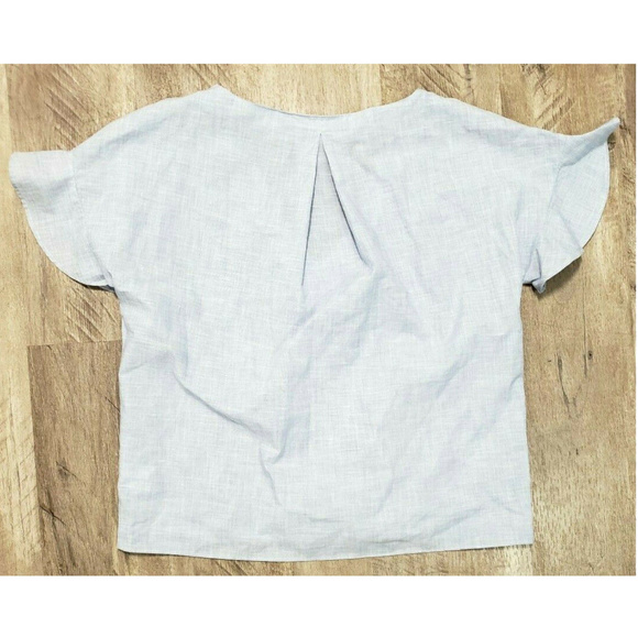 Madewell Womens Sundrift Ruffle Blue Blouse Size S - Picture 5 of 7